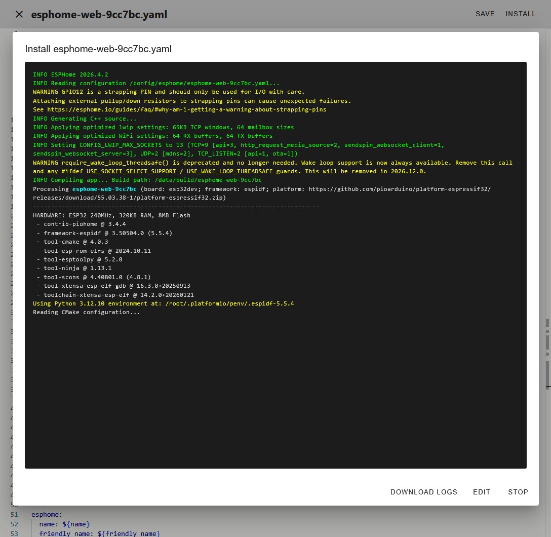 19.0_sendspin_esphome_builder_log_screen_compiling_starts_housewaves_and_loud_esp32